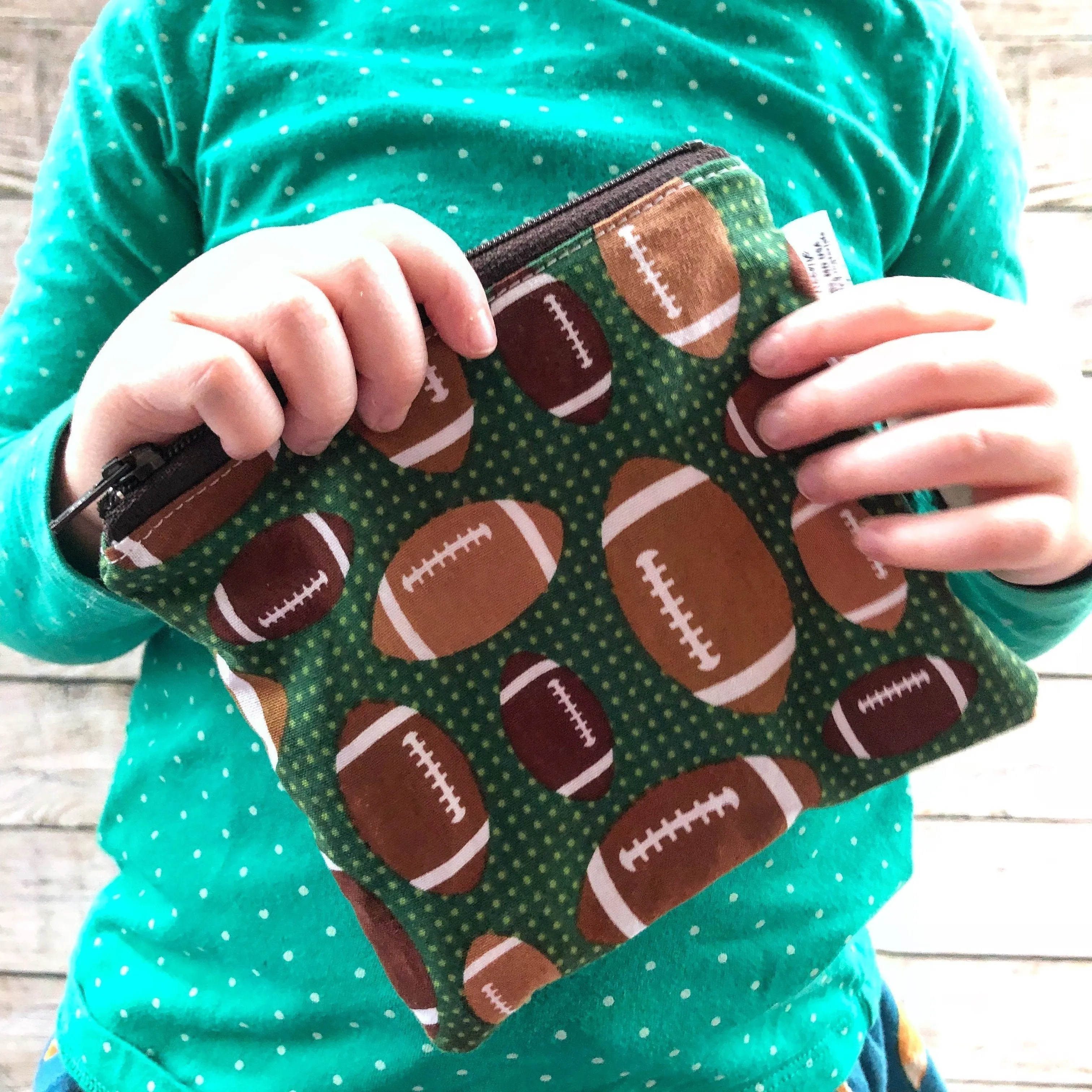 Toddler Sized Reusable Zippered Bag Christmas Lights