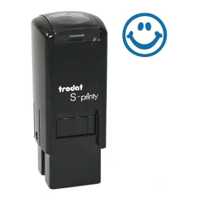 Trodat Small S-Printy Stamp - Happy Face, Blue