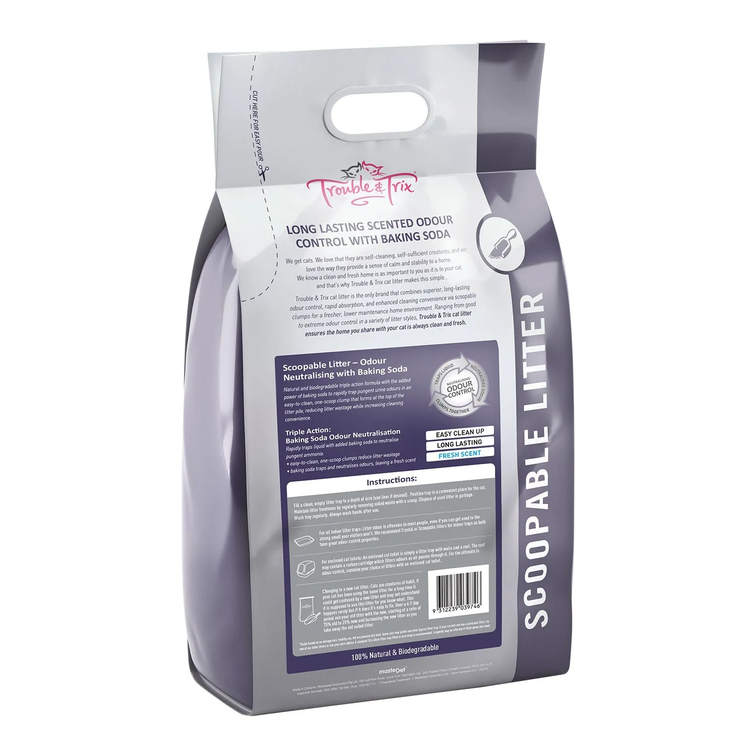 Trouble & Trix Odour Neutralising Baking Soda Clumping Cat Litter