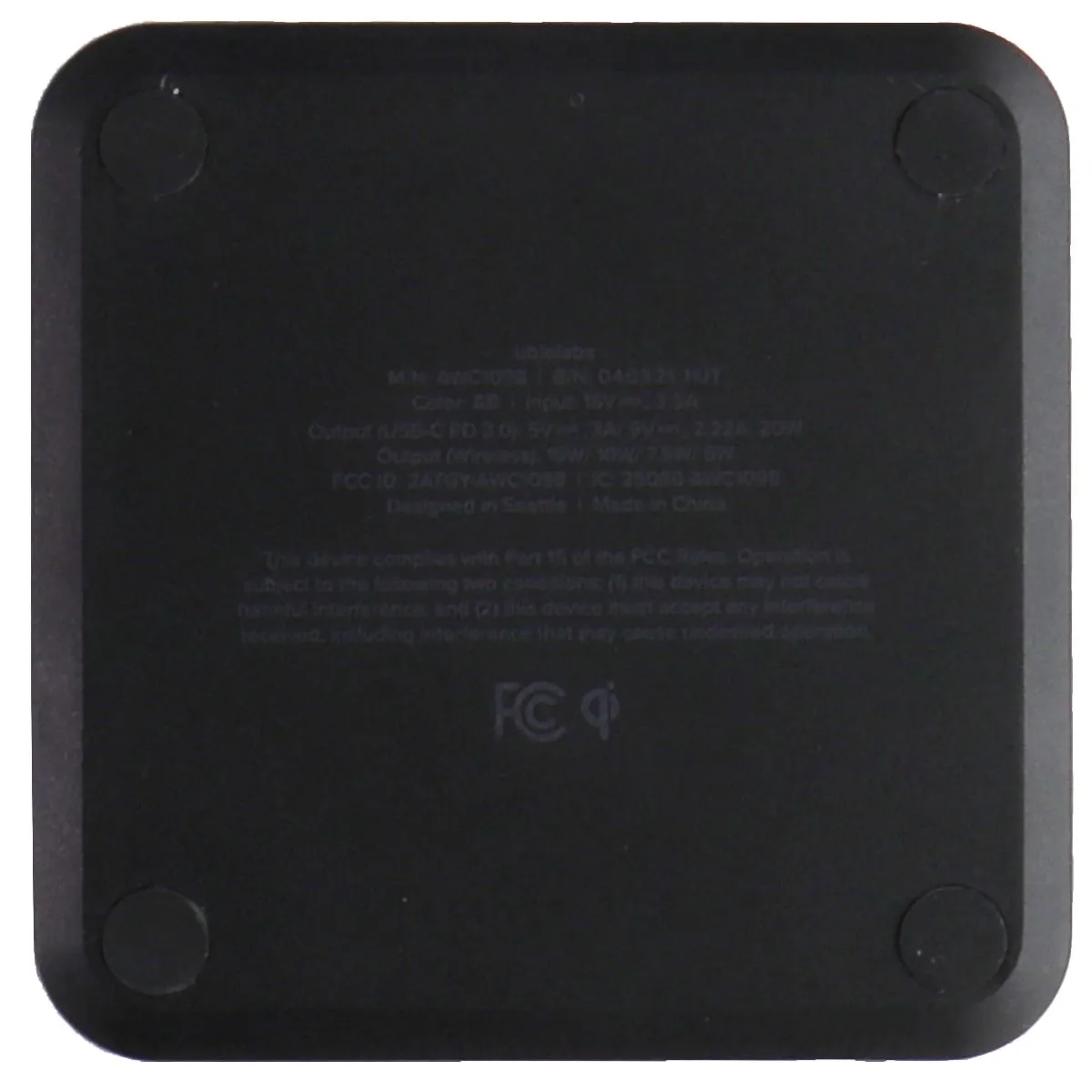 ubiolabs (6Ft) 15W Wireless Charging Pad with Adapter (Pack of 2) - Black