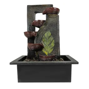 UrbCharm Polyresin Lotus Buddha Water Fountain for Home, Office, Garden (40 X 22 X 30Cm) Decor Items for Living Room | Best Gift for Any Occasion Water Fountain (Brown)