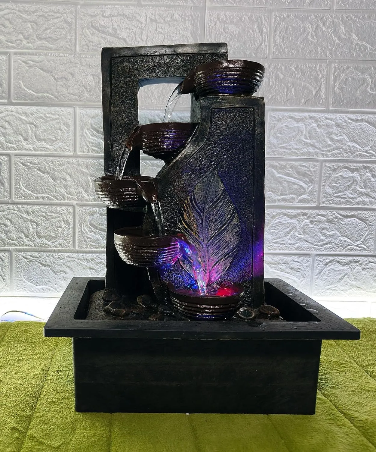 UrbCharm Polyresin Lotus Buddha Water Fountain for Home, Office, Garden (40 X 22 X 30Cm) Decor Items for Living Room | Best Gift for Any Occasion Water Fountain (Brown)