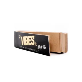 Vibes Tips Black - Perforated SLIM Natural Kraft Card