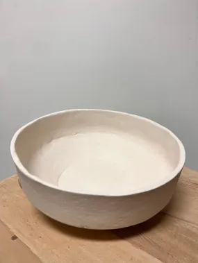 White Paper Mache Bowl